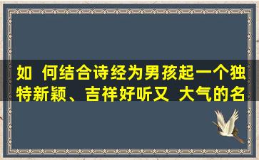 如  何结合诗经为男孩起一个独特新颖、吉祥好听又  大气的名字大师有何建议